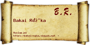 Bakai Réka névjegykártya